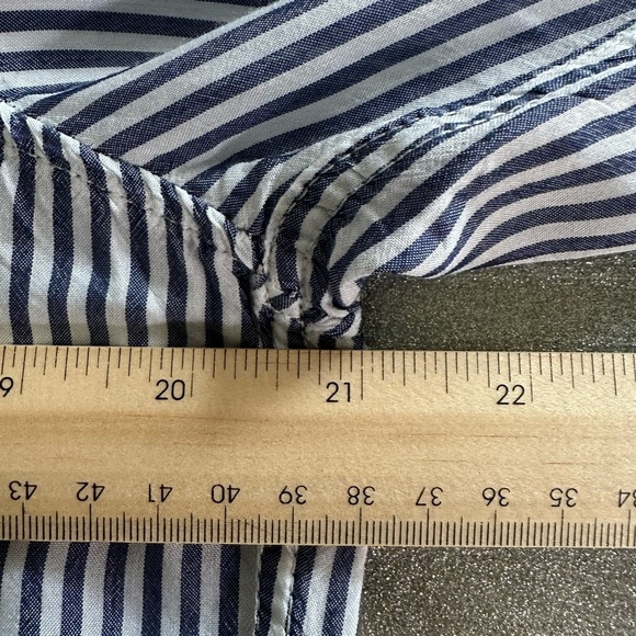 Thread & Supply Blue and White Striped Button-Down Shirt (1016) - Picture 10 of 12